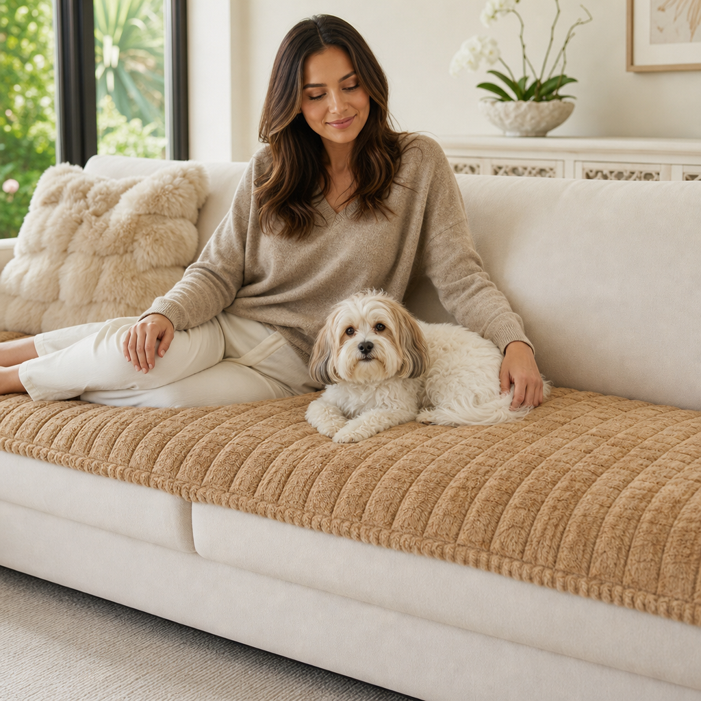 Corduroy Haven – Quilted Corduroy Non-Slip Sofa Cover