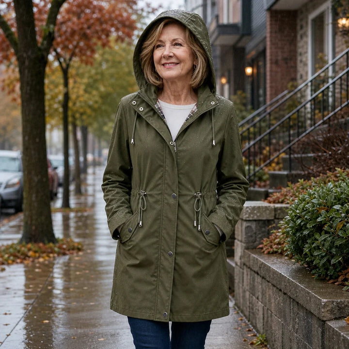 Plaidwell – Detachable Hood Adjustable Waist Rain Jacket