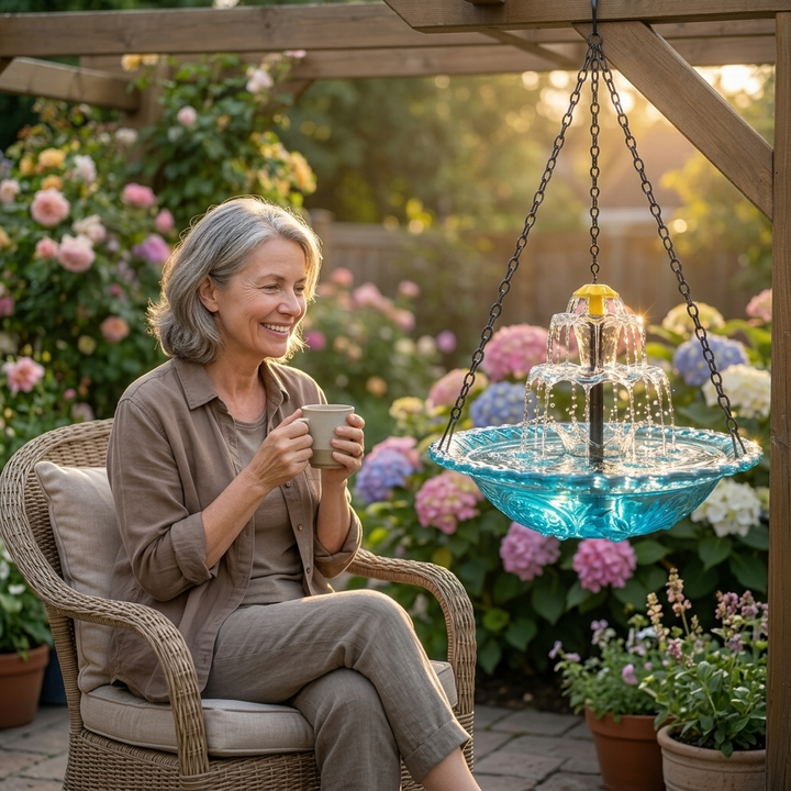 Solara™ – Solar Cascade Hanging Bird Fountain