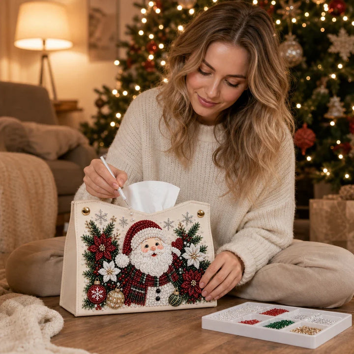Merry Mosaic – Santa Diamond Painting Tissue Box Cover