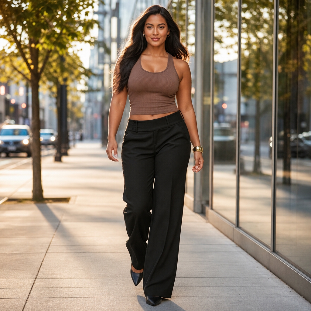 Wearbella – High-Waisted Fluid Wide-Leg Trousers