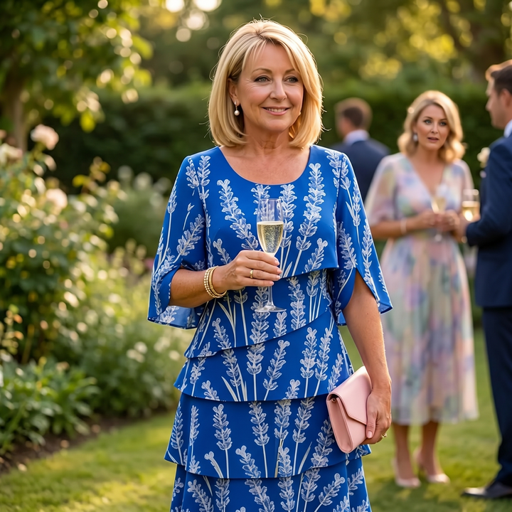 Lumielle™ Tiered Floral Midi Dress for Special Occasions