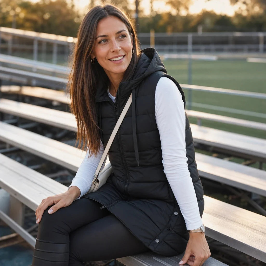 Coverelle – Long Hooded Puffer Vest