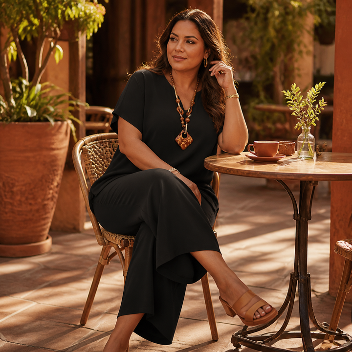 Rivelle™ - Relaxed Two-Piece Set with Wide-Leg Pants