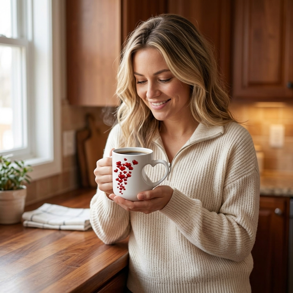 Lovira™ - Heart-Reveal Coffee Mug with Hidden Hearts