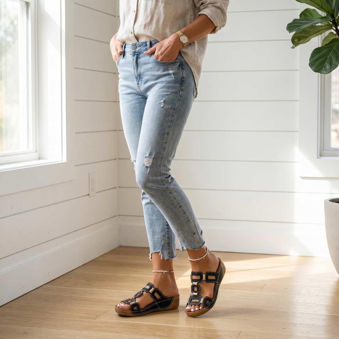Soleva™ – Cut-Out Platform Sandals