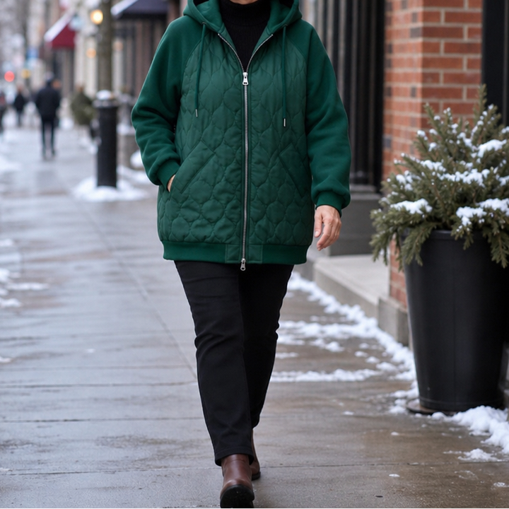 Wearbella – Spliced Quilted Hooded Puffer Jacket