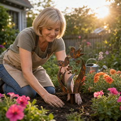 Lark & Iron™ – Rustic Bird & Wildflower Garden Stake