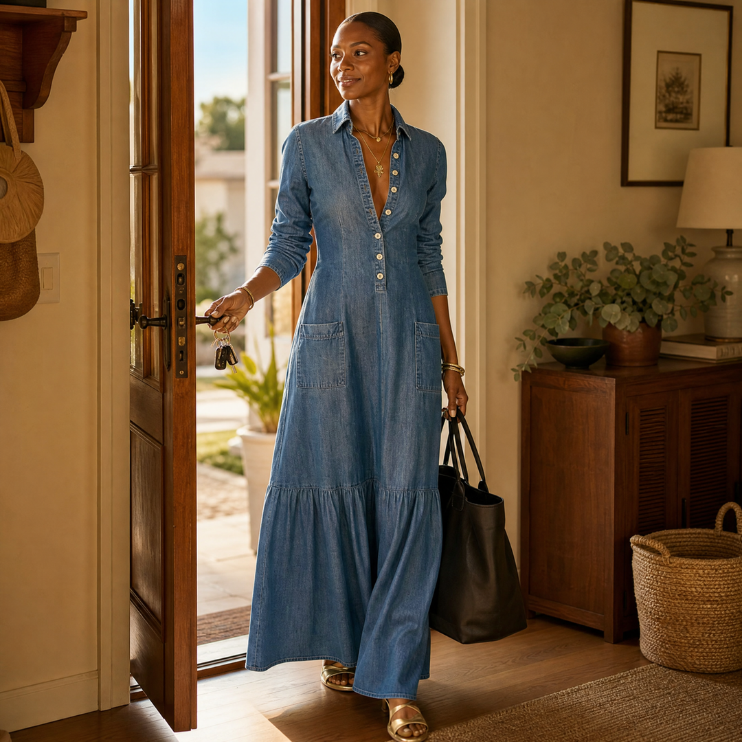 Mavira – Women's Soft-Touch Maxi Dress with Tiered Ruffle Hem Mavira – Women's Soft-Touch Maxi Dress with Tiered Ruffle Hem