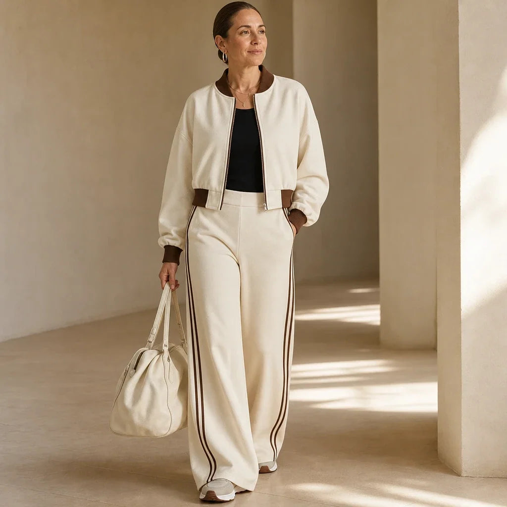 Set Theory – Bomber Jacket And Wide-Leg Pants Set
