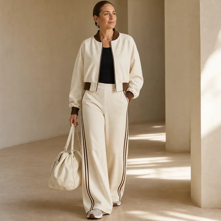 Set Theory – Bomber Jacket And Wide-Leg Pants Set