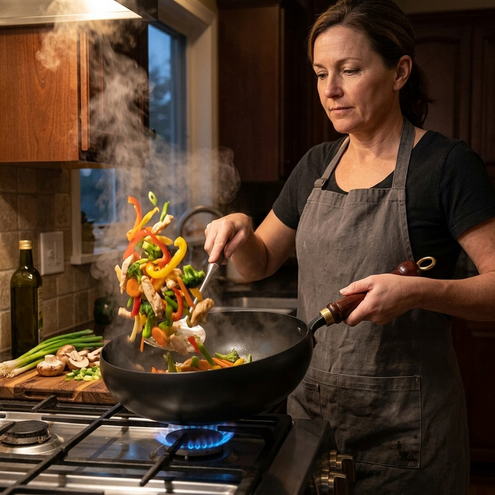 Forgehome™ – Deep Belly Cast Iron Wok with Lid