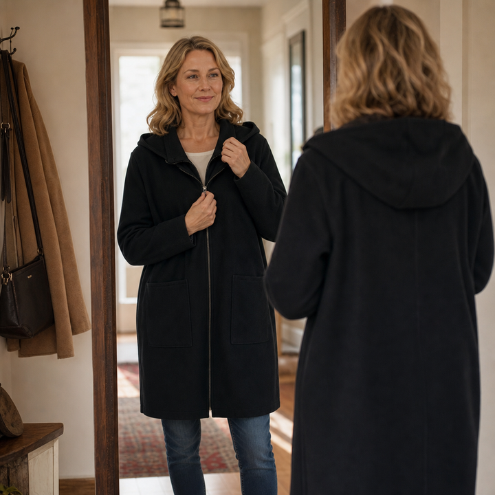 Wrenlora – Hooded Mid-Length Relaxed Coat