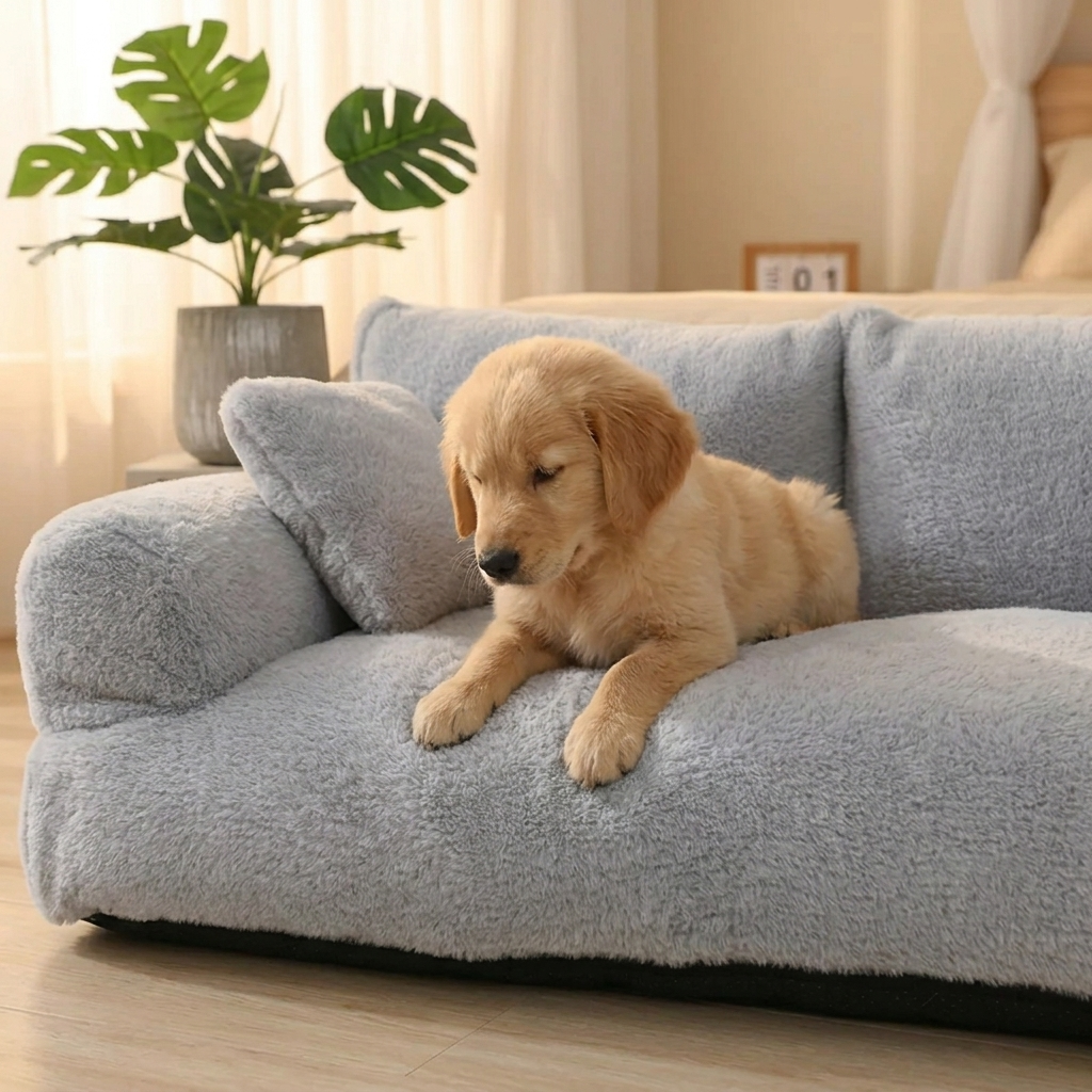 Pawlura™ – Plush Pet Sofa with Washable Cover