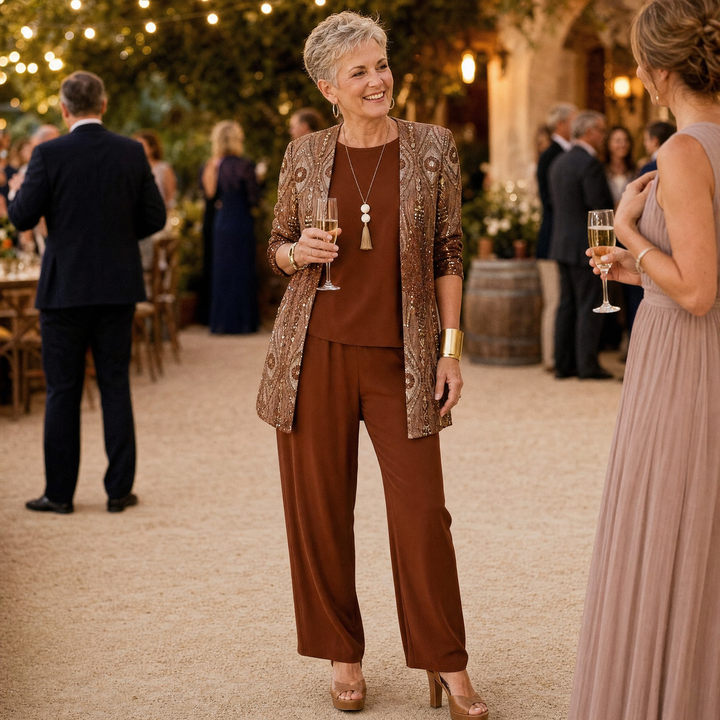 Trielle™ - Elegant 3-Piece Pantsuit Set for Occasions