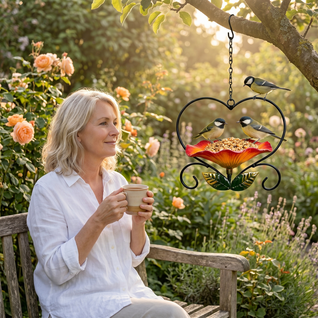 Bloomheart™ - Heart-Shaped Flower Bird Feeder for Songbirds