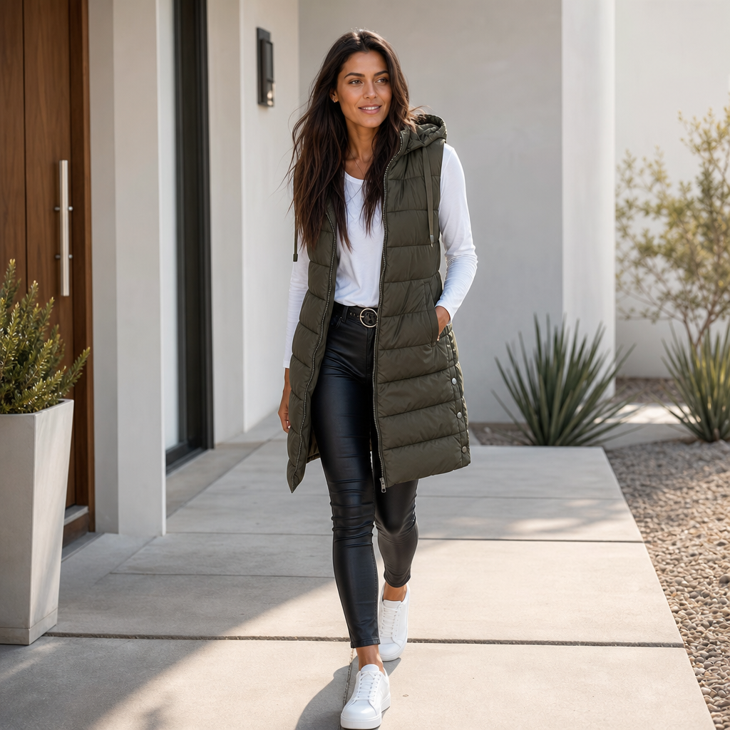 Wearbella – Longline Zip-Up Puffer Vest