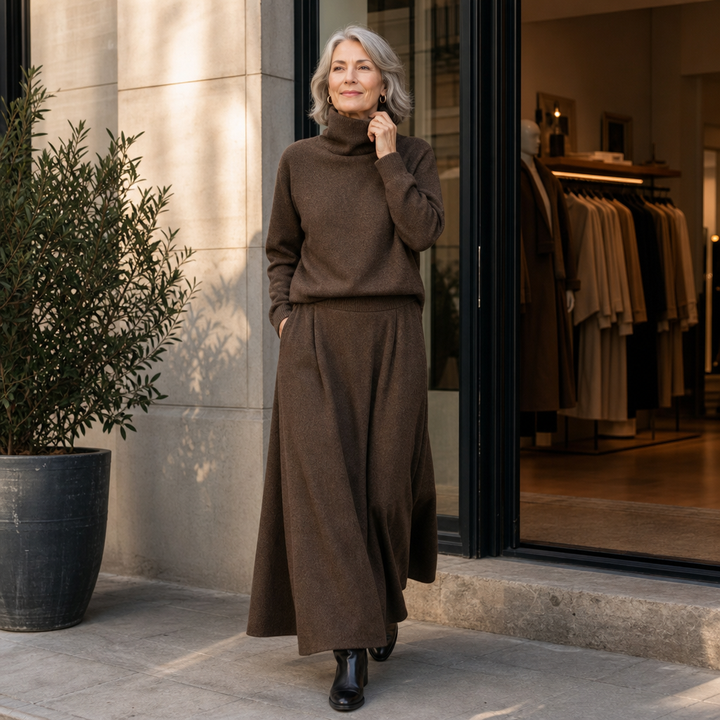 Lunelle – Turtleneck Sweater And Maxi Skirt Set