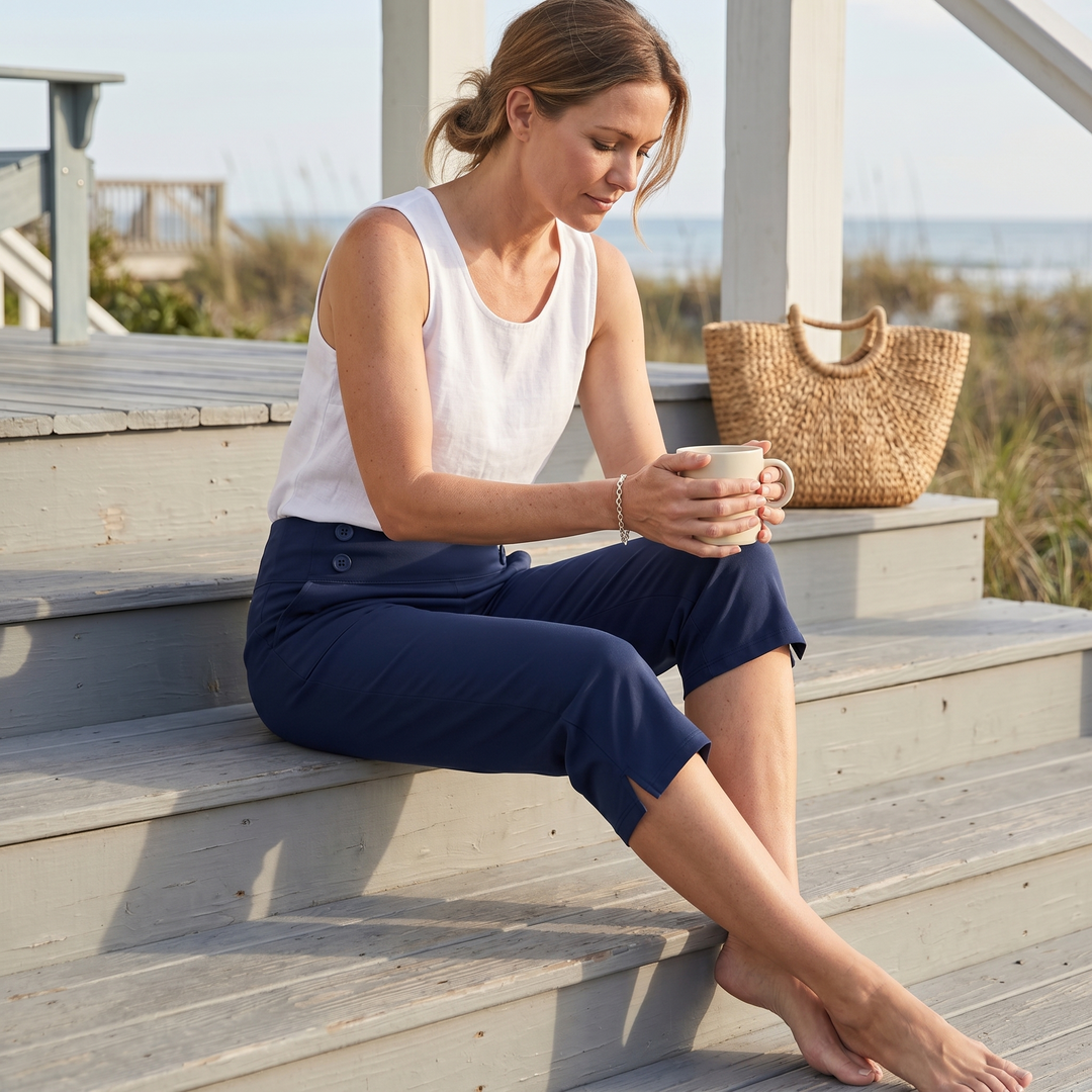 Marivella™ – High-Waist Stretch Capri Pants