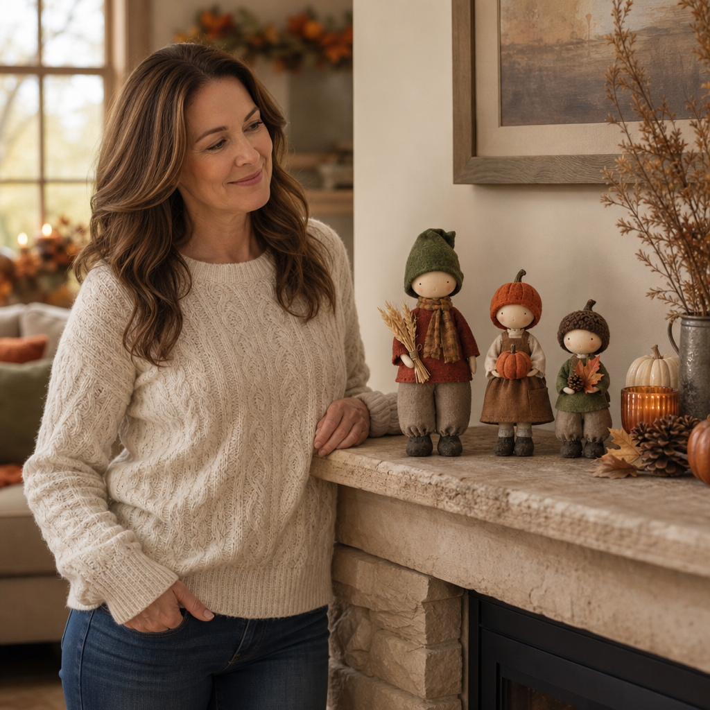 Harvest Hearth – Three-Piece Harvest Doll Figurine Set