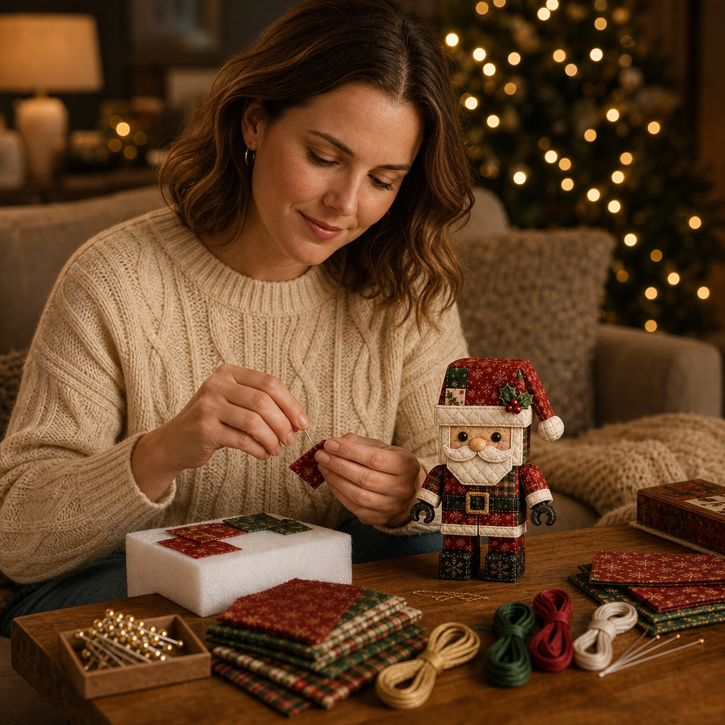 Patchtrim – No-Sew Patchwork Santa Ornament Kit