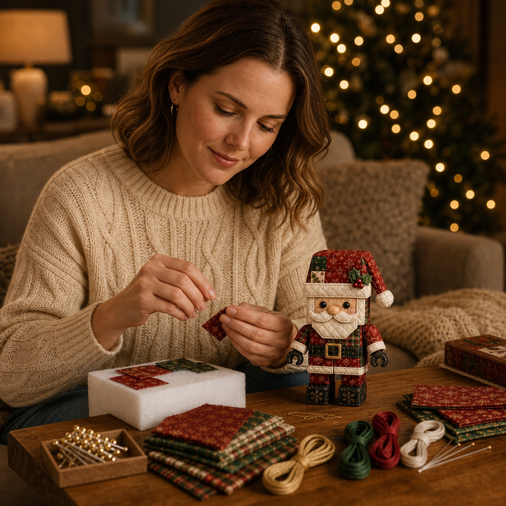 Patchtrim – No-Sew Patchwork Santa Ornament Kit