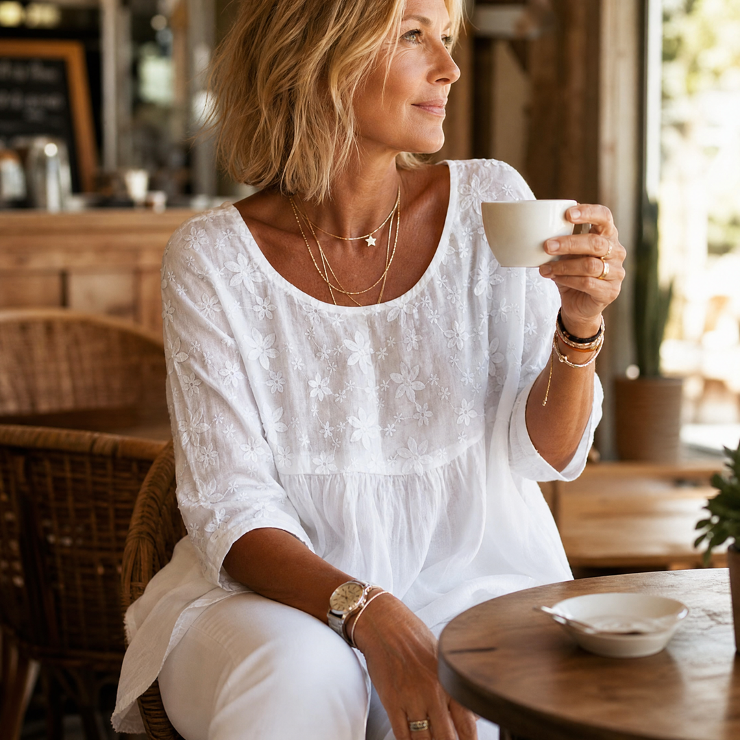 Floralé™ – Embroidered Floral Peplum Blouse