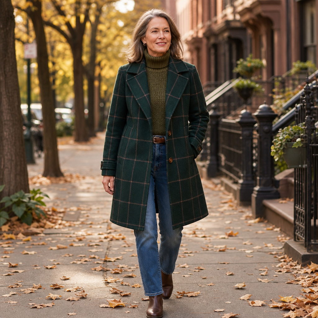 Wearbella – Plaid Two-Button Oversized Wool-Look Coat