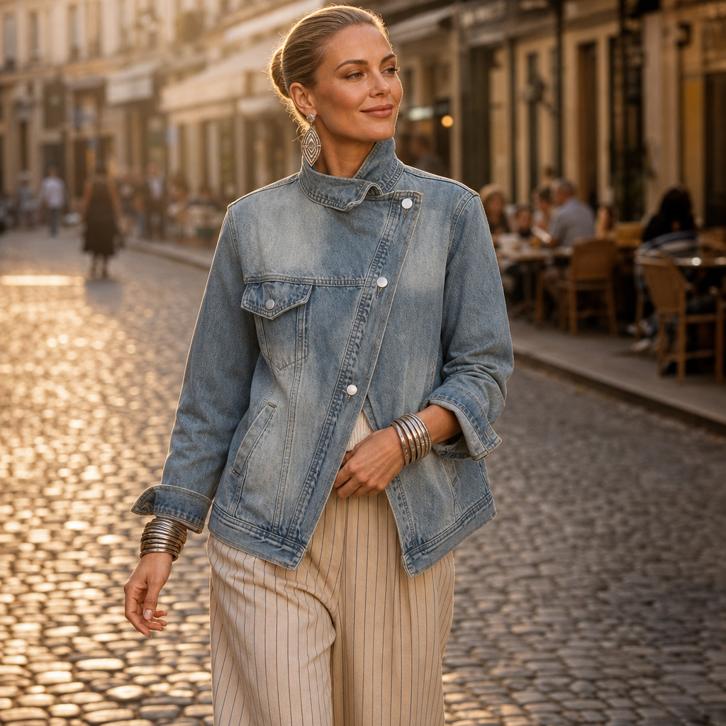 Veluna – Asymmetric Drop-Shoulder Oversized Jacket