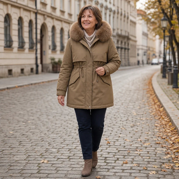 Velora – Plush-Lined Mid-Length Parka