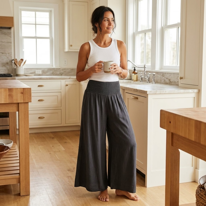 Palazza™ – Smocked Waist Wide Leg Palazzo Pants