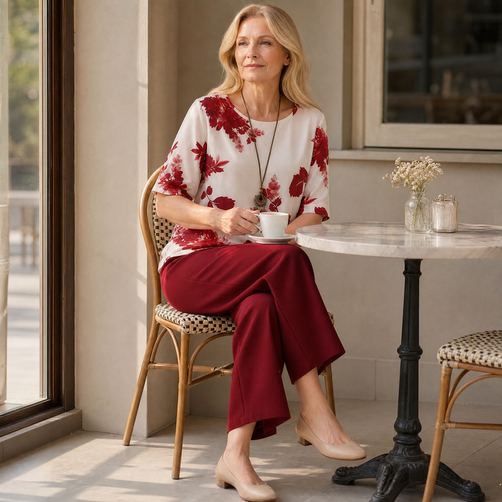 Avery™ Floral Top & Wide-Leg Pants Set