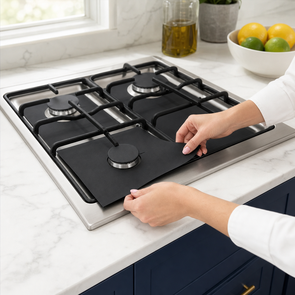Cleargrate – Trimmable Non-Stick Burner Cover Set (4-Packs)