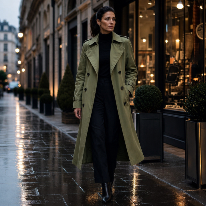Mayfield – Double-Breasted Long Trench Coat