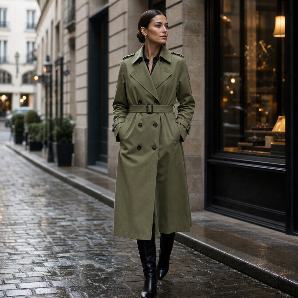 Mayfield – Double-Breasted Belted Long Trench Coat