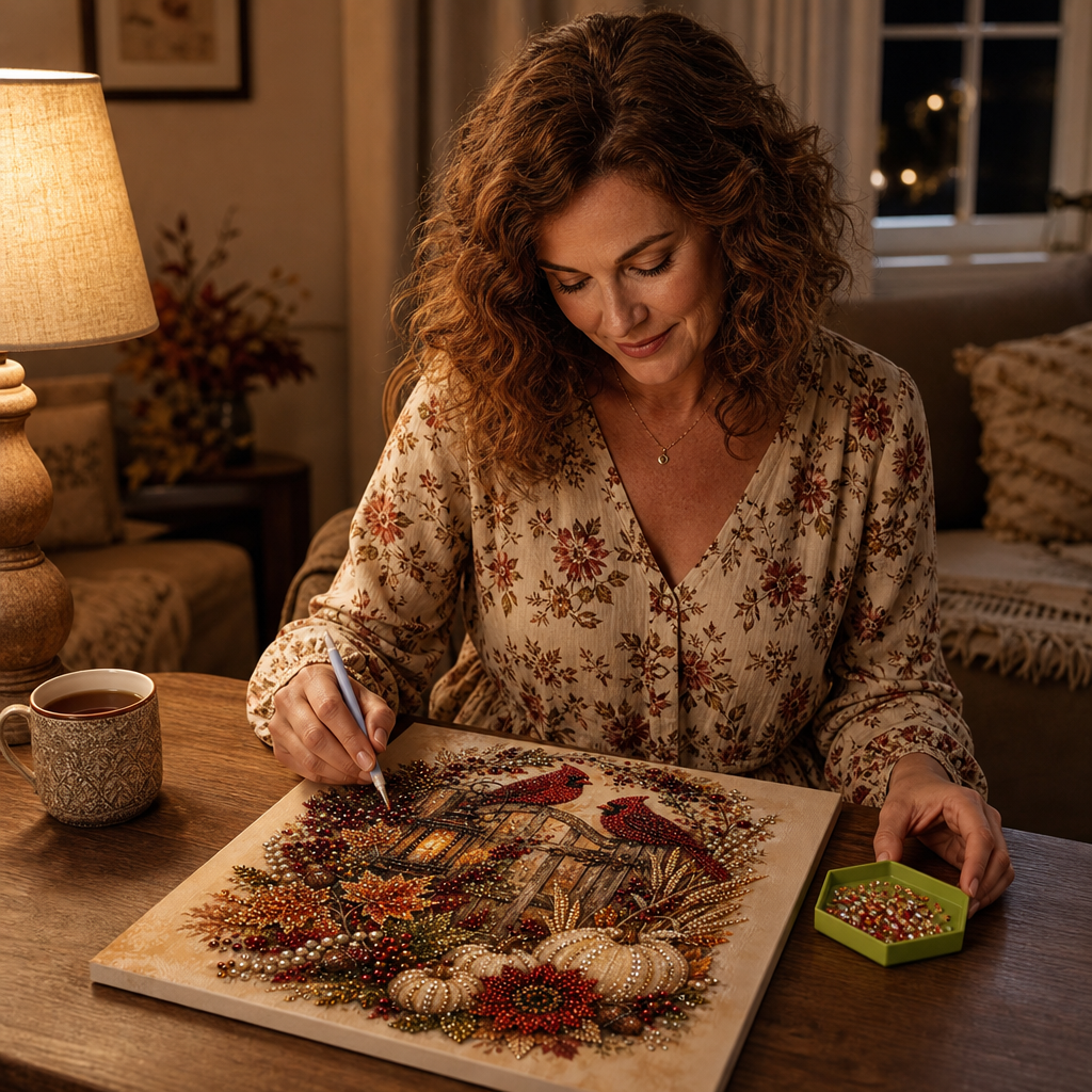 Autumn Gleam – Beaded Crystal Autumn Diamond Painting Kit