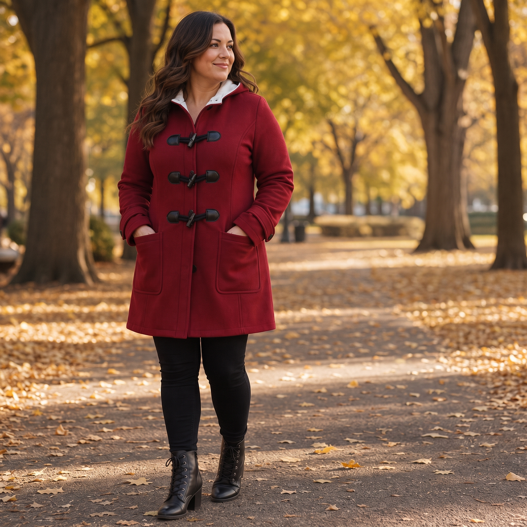 Coatelle – Hooded Mid-Length Toggle Winter Coat