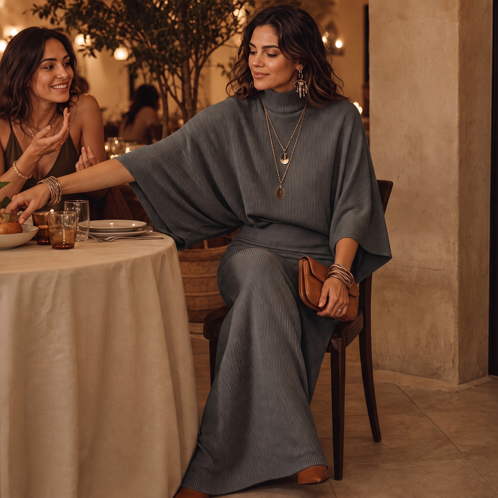 Wearbella – Batwing Sleeve Top And Long Skirt Set