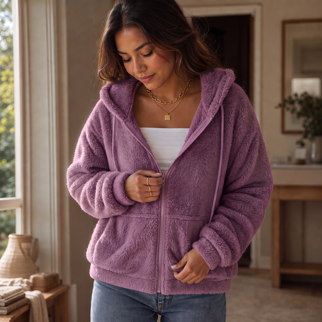 Cloudhug – Hooded Plush Zip-Up Jacket