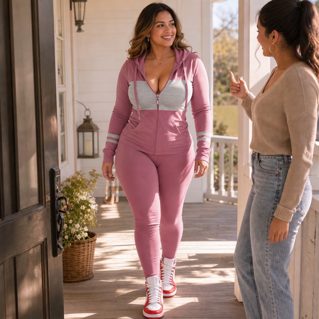Wearbella – Color-Block Slim-Fit Hoodie And Pants Set