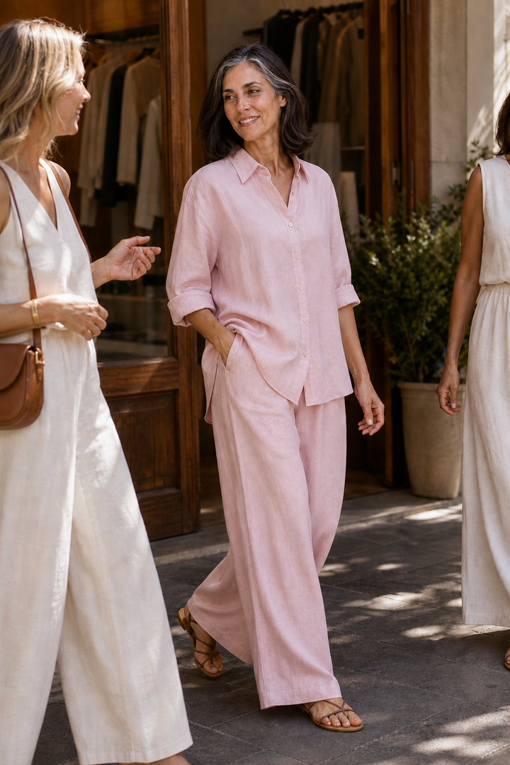 Setwell – Shirt And Wide-Leg Pants Set
