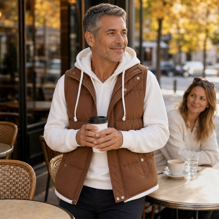 Wraverly – Layered Double Hood Puffer Vest