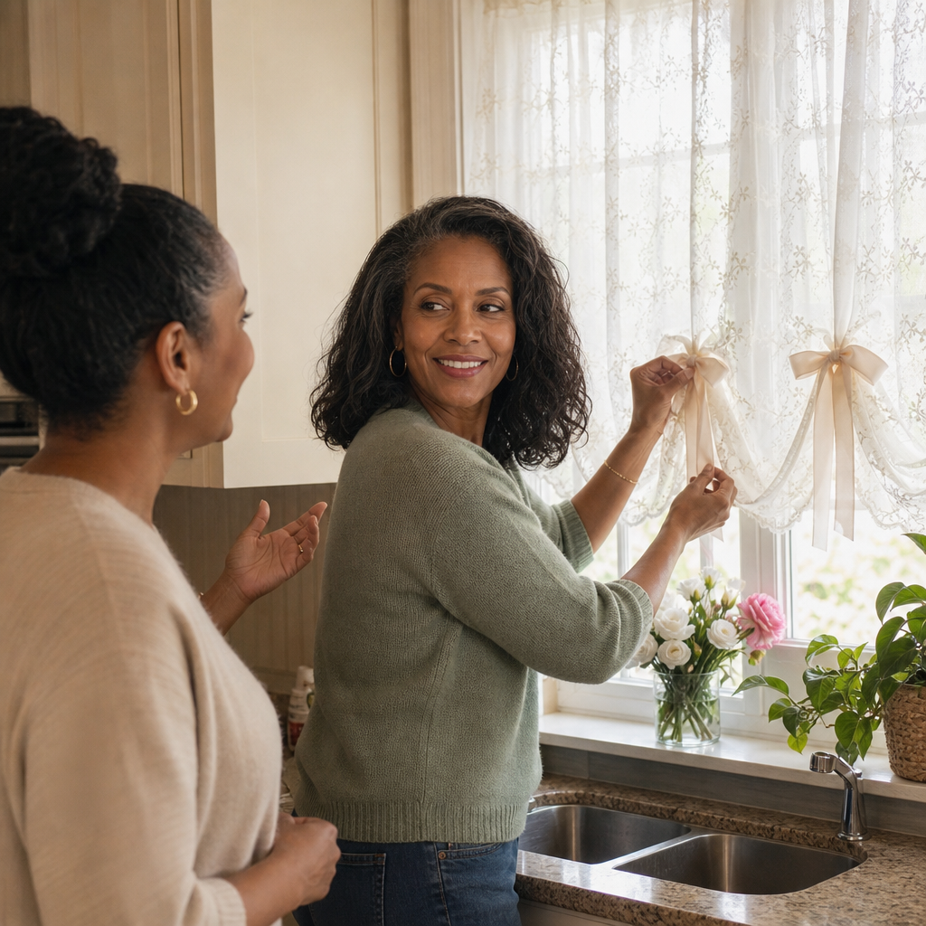 Wisplin – Embroidered Floral Tie-Up Sheer Curtain