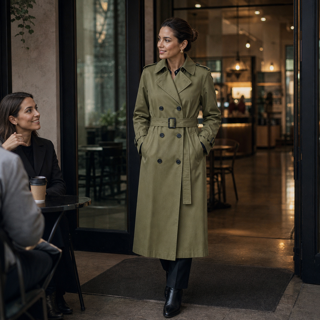 Mayfield – Double-Breasted Belted Long Trench Coat