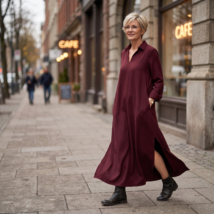 Lunavia™ - Loose Maxi Dress with Side Slits