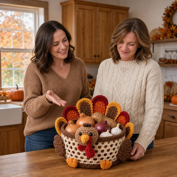 Harvest & Hue – Turkey-Shaped Crochet Basket Kit