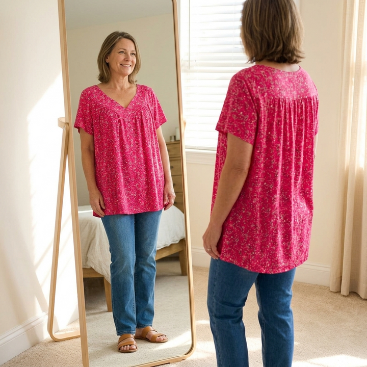Florella™ – Flowy V Neck Printed Blouse