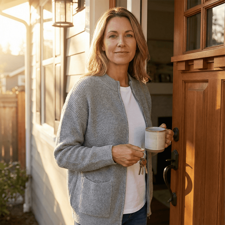 Covena™ – Soft Knit Zip Up Cardigan with Pockets - Lark & Clover