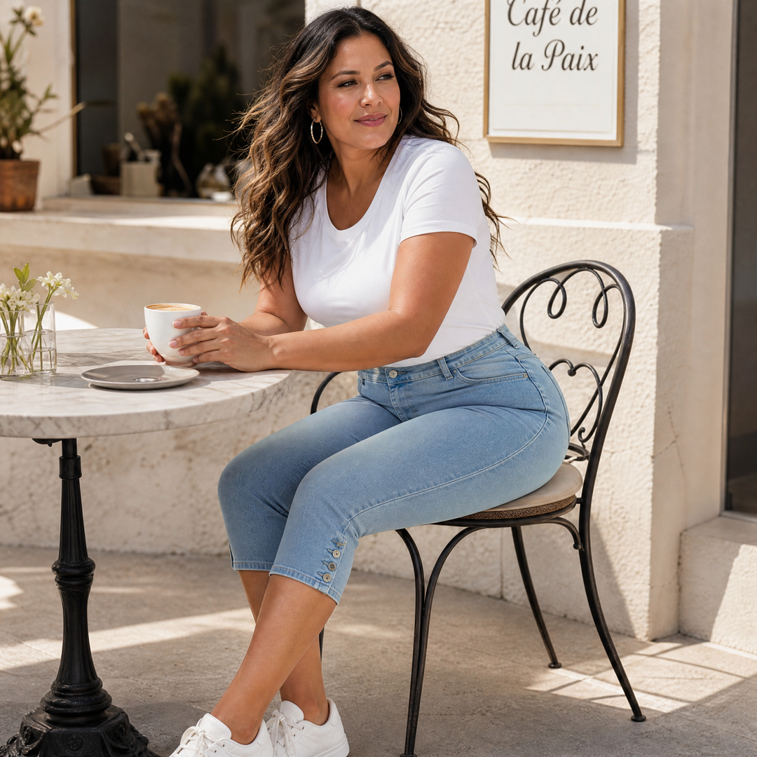 Velora™ — Slimming High-Waist Capri Jeans