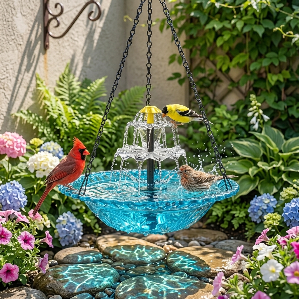 Solara™ – Solar Cascade Hanging Bird Fountain